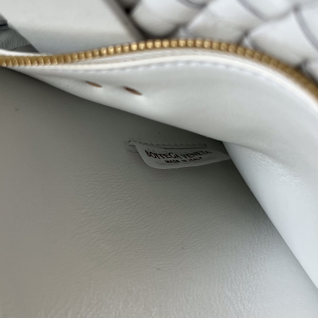 Patti Padded Intreccio Leather Top Handle Bag White